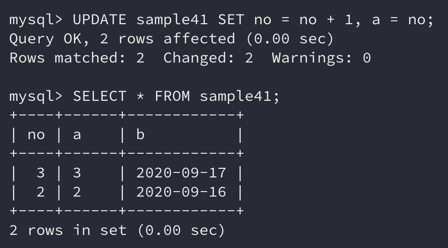 mysql update 1